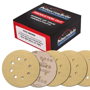 500 Grit 5" Sanding Discs, 8-Hole, Box of 100 - Dustless Hook & Loop Sandpaper - Picture 1 of 5