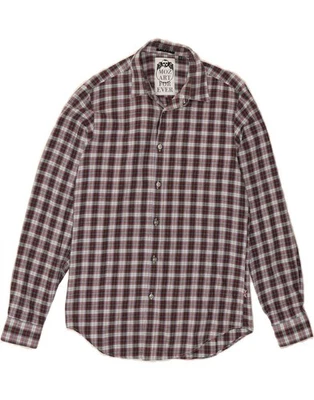 Camisa de franela SISLEY para hombre talla 15 3/4 40 mediana roja a cuadros RB06 Foto 1 de 3
