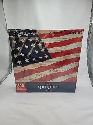 2001 Hallmark Springbok CALL TO FREEDOM Jigsaw PUZZLE 1500 Pcs NEW SEALED Flag - Image 1 of 4