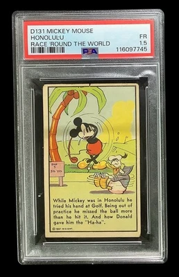 1937 D131 walt disney #0 mickey mouse; race ‘round world GOLF honolulu PSA 1.5 - Image 1 of 3