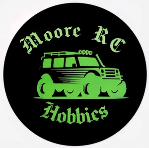 🔥 Moore Rc Hobbies Sticker Green & Black 2.5" Circle Sticker Rc Decal Support - Picture 1 of 3
