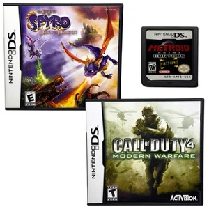 Nintendo DS Game Lot Of 3 Spyro Dawn Of The Dragon, Call Of Duty 4, Metroid - Picture 1 of 10