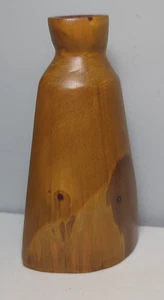 Handcrafted Wooden Bud Vase Vintage 1996 4 1/2" Signed Beautiful Grain-Unique - Picture 1 of 8