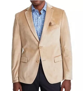 Alfani Herren Camel Beige Slim-Fit Solider Samt Sport Mantel Jacke Gr 38 S Neu mit Etikett - Bild 1 von 3
