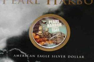 Pearl Harbor Colorized American Silver Eagle US Commemorative Gallery 2008 - Picture 1 of 6