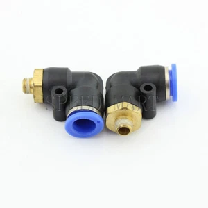 Tubo a gomito filettato maschio 1/8 BSPT raccordi rapidi pneumatico 12 mm PL12-01 - Foto 1 di 4