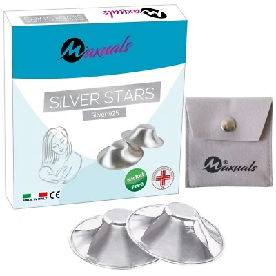 Coppette Argento capezzoli paracapezzoli in Argento puro cura naturale ragadi - Immagine 1 di 4