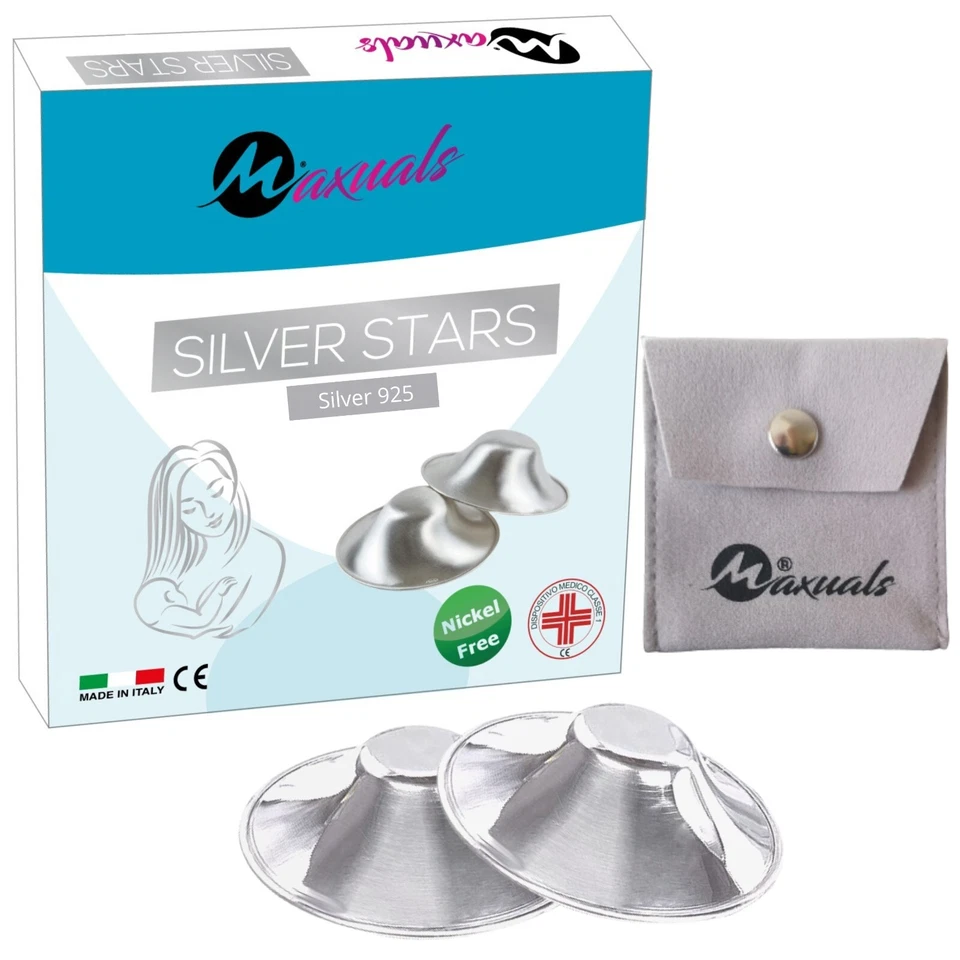 Coppette Argento capezzoli paracapezzoli in Argento puro cura naturale ragadi - Immagine 1 di 4