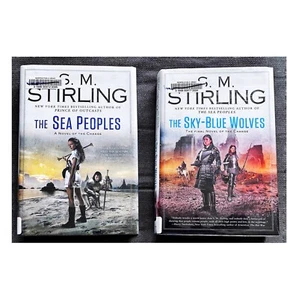 ⚔️Lot 2 HC ExLib Books Sky-Blue Wolves+Sea Peoples Novel of Change S.M. Stirling - Imagen 1 de 20