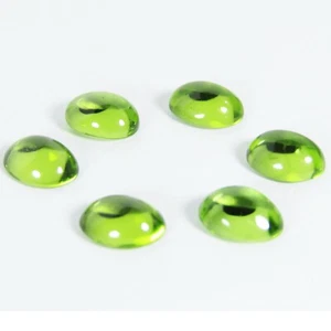 15.10Cts Natural Genuine Green Color Peridot Oval Cabochon 5mm 6Pcs Loose Gems - Picture 1 of 3