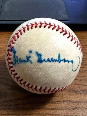 HANK GREENBERG & CHARLIE GEHRINGER SIGNED AUTOGRAPHED OAL BASEBALL! Tigers!  PSA - Image 1 of 3