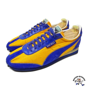 Puma Rocket Vintage 70s 80s Yellow & Blue Running Shoes Sneakers Men's Size 10.5 - Picture 1 of 10