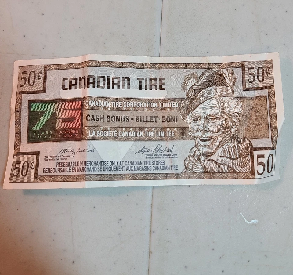 Cupones 'dinero' de neumáticos canadienses edición 75 aniversario, 50c 1996 #7504169796 Foto 1 de 4