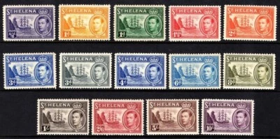 Santa Helena SG131/140 1938 Insignia de Santa Elena, Juego completo de 14, MLH Foto 1 de 2