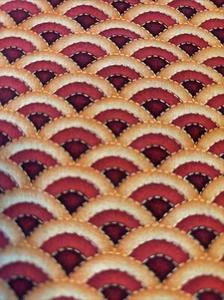 Fabric 36" x 42" Japanese Garden by Hea Miki for Avlyn Orange Brown Fans - Picture 1 of 6