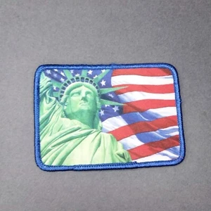 Statue Of Liberty American Flag Nylon 3.5"x2.5" Sew On Patch - Picture 1 of 2