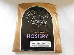 6 National's Guaranteed Hosiery Vintage 50s 60s Pantyhose Stocking Soft Black - Picture 1 of 5