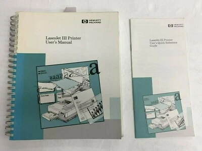 HP LASERJET III PRINTER USER'S MANUAL & QUICK REF GUIDE 33449-90901 - Image 1 of 4