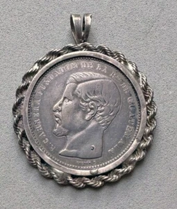 1866 R. Carrera Fundador De La Rca de Guatemala Un Peso Sterling Pendant;X997 - Picture 1 of 4