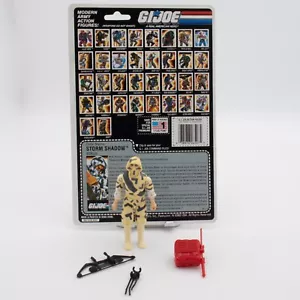 Storm Shadow V2 100% completo con cartoncino non tagliato 1988 GI Joe ARAH figurina vintage - Foto 1 di 8