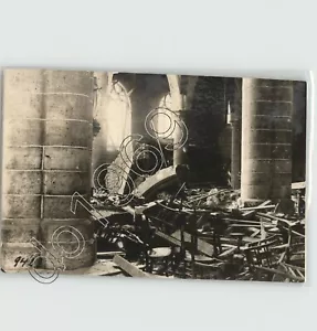 Belgian Church St Donnas Zeebrugge Interior After Fire 1918 LaminatedPress Photo - Picture 1 of 2