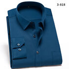 Men's Dress Shirts Long Sleeves Formal Business Elastic Fabric Casual Shirts Top