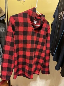 Old Navy Boys Sweater-Knit Shawl-Collar Pullover Sizes XL (14 Red Plaid MSRP $33 - Picture 1 of 4