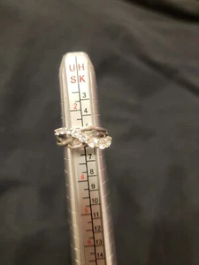 Diamond And Silver Ring Size 3 - Picture 1 of 4