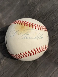 RARE Carl Furillo Signed Baseball Inscribed 344 BA 1953 Brooklyn Dodgers PSA COA - Picture 1 of 4