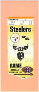 Baltimore Ravens at Pittsburgh Steelers 12-12-1999 ticket stub Topps Hines Ward - Picture 1 of 2
