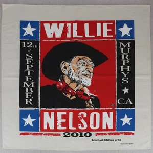Willie Nelson Limited Edition Bandana Murphys Calif Sept 12 2010 Franks Bros - Picture 1 of 4