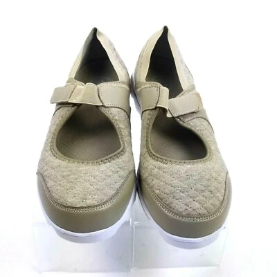 Propet Wms Onalee Mary Jane Beige Quilted Jersey Hook and/Loop 11WW NWB - Image 1 of 4