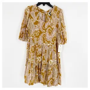 Art Class Mädchen Kleid Paisley Blumenmuster gold senf Boho fließend Gr. S - Bild 1 von 5