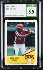 1984 Cramer Minor League #228 JOHN KRUK Las Vegas Stars Padres CSG 5.5 EX+