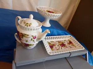Konvolut 4 Royal Albert Old Country Roses Piercing Sammlung/Spitzenrandstücke - Bild 1 von 17