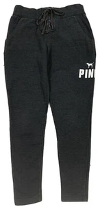 Victorias Secret PINK Jogger Sweatpants Size XS Gray Logo Tie Up Pockets Stretch - Picture 1 of 7