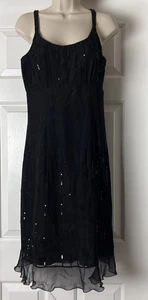 Vintage Y2K Anopia Collezioni Silk Midi Dress Womens Sz 8 Whimsigoth Dark Fairy - Picture 1 of 16