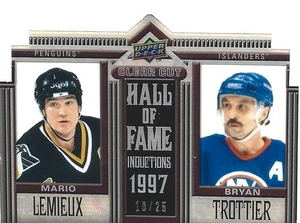 UD Clear cut Hall of Fame/25 Mario Lemieux and Bryan Trottier CCH-LT - Picture 1 of 1