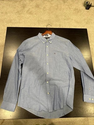 Camisa de lino vintage Tommy Hilfiger para hombre grande azul Foto 1 de 4