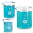 Glass Beaker Set - 3 Sizes - 50, 100 and 250ml, Karter Scientific 214T2