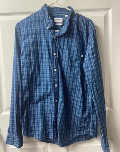 Timberland Herren Langarm Button Down Hemd, braun kariert, Größe L - Bild 1 von 6