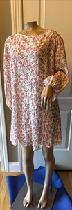 REBECCA TAYLOR Ikat Long Sleeve Fleur Dress Multi Women Size XL NWT READ - Picture 1 of 24