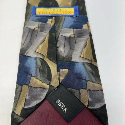 Cocktail Collection BEER by Stonehenge Men's Tie 100% Silk 57” Geometric - Image 1 of 4