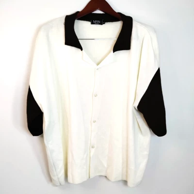 Suéter Vestido Boohoo HOMBRE Acrílico L Chocolate y Crema Abotonado Manga Corta De Colección Foto 1 de 4