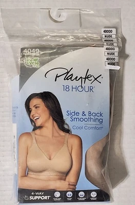 Playtex 18 Hour Bra 40DDD 4049 Nude Side & Back Smoothing Cool Comfort NIP - Image 1 of 4