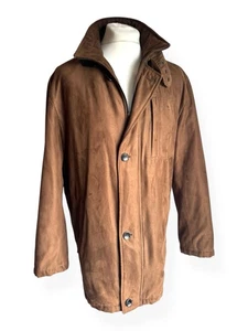 Bugatti Men's Faux Suede Quilted Jacket Overcoat | Size 42R | Brown | Coat - Picture 1 of 24