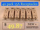 ( 40 PACK ) 15A 15 AMP Electrical Receptacle Outlet Duplex 1107