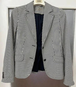 Giacca Mango Colori a Righe Bianco e Blu Taglia 38 M Modello Classico Avvitato - Imagen 1 de 5
