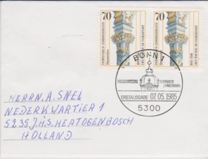 Germany BRD Bundespost 1985 MI-1251 paar auf brief Erstausgabetag-Stempel Bonn - Imagen 1 de 1