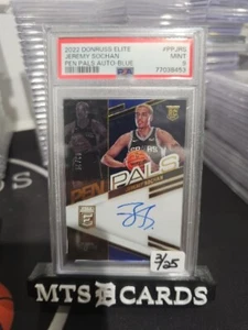 Jeremy Sochan 2022-23 Donruss Elite Pen Pals Auto AZUL #3/25 PSA 9 - Imagen 1 de 2
